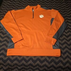 Knights Apparel Orange and Gray Zip-Up Sweater